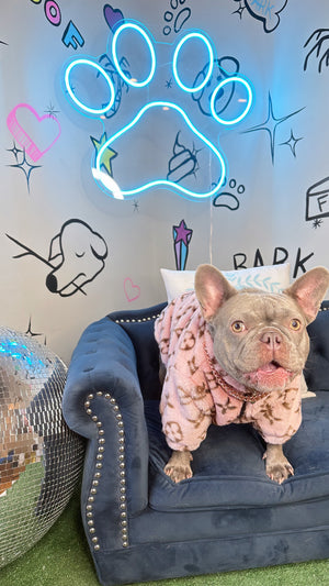 Pink Faux Fur L Dog Jacket | Pink Fur Dog Jacket | Doggy Glam Boutique