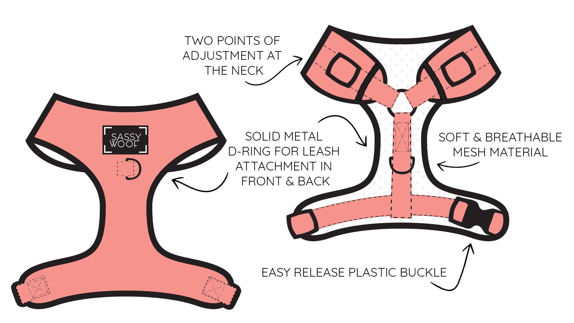 Malibu Barbie: Dog Adjustable Harness - XLarge - Doggy Glam Boutique