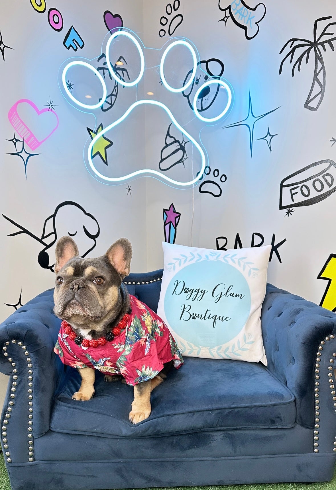 Burgundy Dog Hawaiian Shirt | Burgundy Dog Shirt | Doggy Glam Boutique