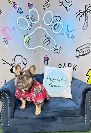 Burgundy Dog Hawaiian Shirt | Burgundy Dog Shirt | Doggy Glam Boutique