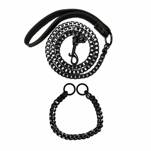 Black Metal Dog Leash | Long Metal Dog Leash | Doggy Glam Boutique