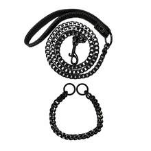 Load image into Gallery viewer, Black Metal Dog Leash | Long Metal Dog Leash | Doggy Glam Boutique

