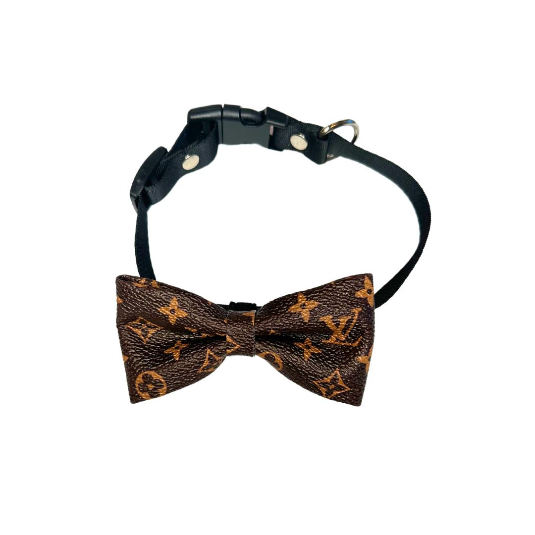 Light Brown Tan Bow Collar | Tan Bow Collar | Doggy Glam Boutique