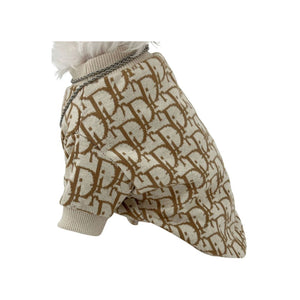 Beige and Brown Dog Sweater | Brown Dog Sweater | Doggy Glam Boutique