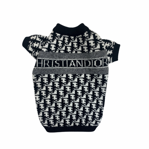 Black and White Dog Sweater - Doggy Glam Boutique
