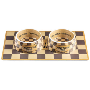 Dog Bowl and Mat Set | Small Dog Bowl Set | Doggy Glam Boutique