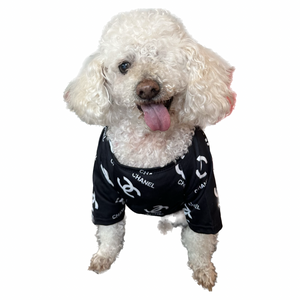 Black Printed Dog Shirt | Black Dog Shirt | Doggy Glam Boutique
