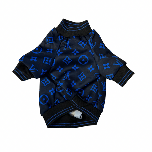 Black and Navy Blue Dog Sweater - Doggy Glam Boutique