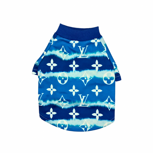 Royal Blue and White Doggy Shirt - Doggy Glam Boutique