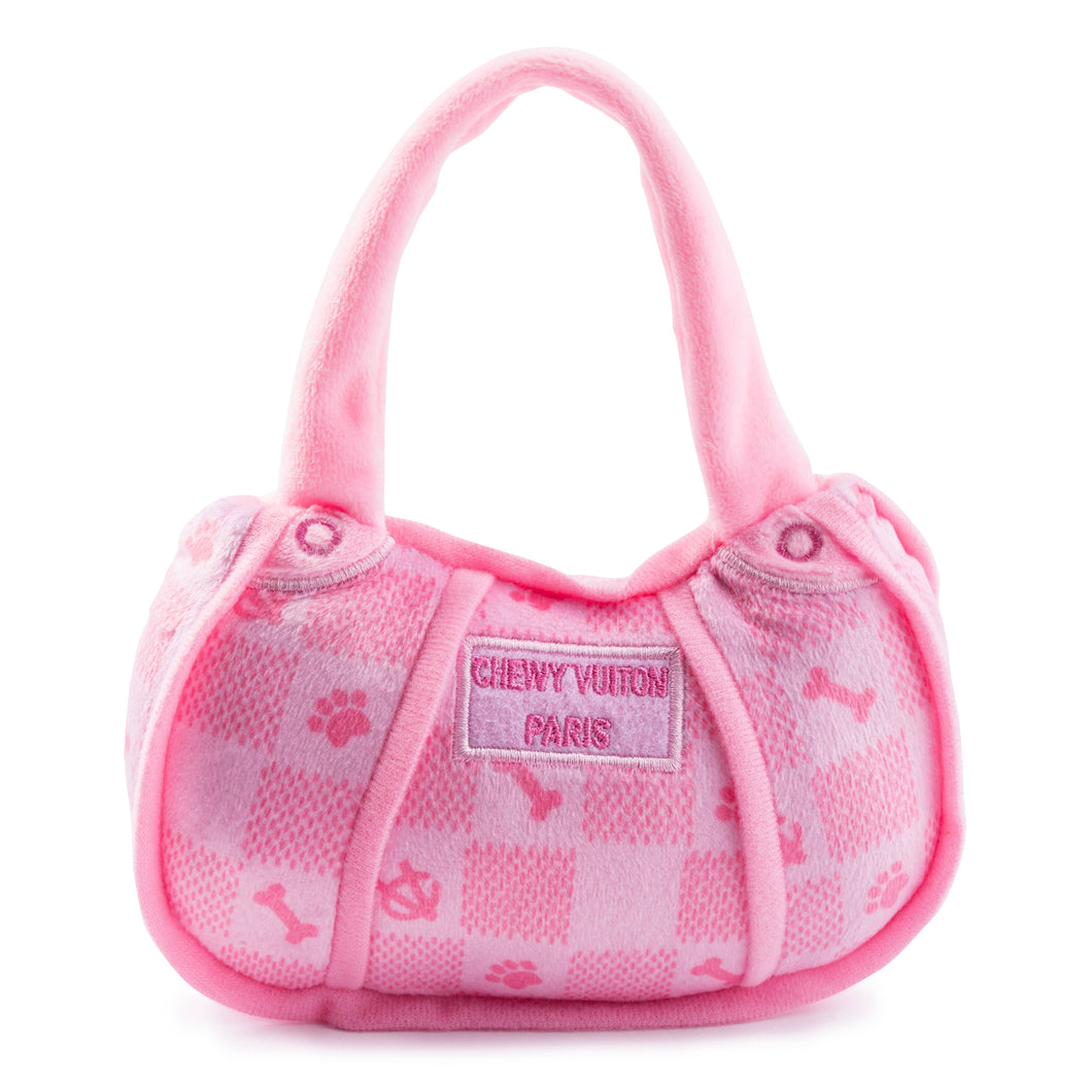 Pink Checker Chewy Vuiton Handbag by Haute Diggity Dog: Large