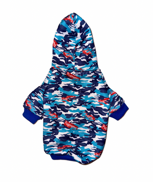 Blue Camo Dog Hoodie | Camo Dog Hoodie | Doggy Glam Boutique