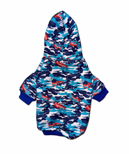 Load image into Gallery viewer, Blue Camo Dog Hoodie | Camo Dog Hoodie | Doggy Glam Boutique
