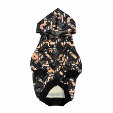 Load image into Gallery viewer, Black &amp; Beige Dog Hoodie | Black Dog Hoodie | Doggy Glam Boutique
