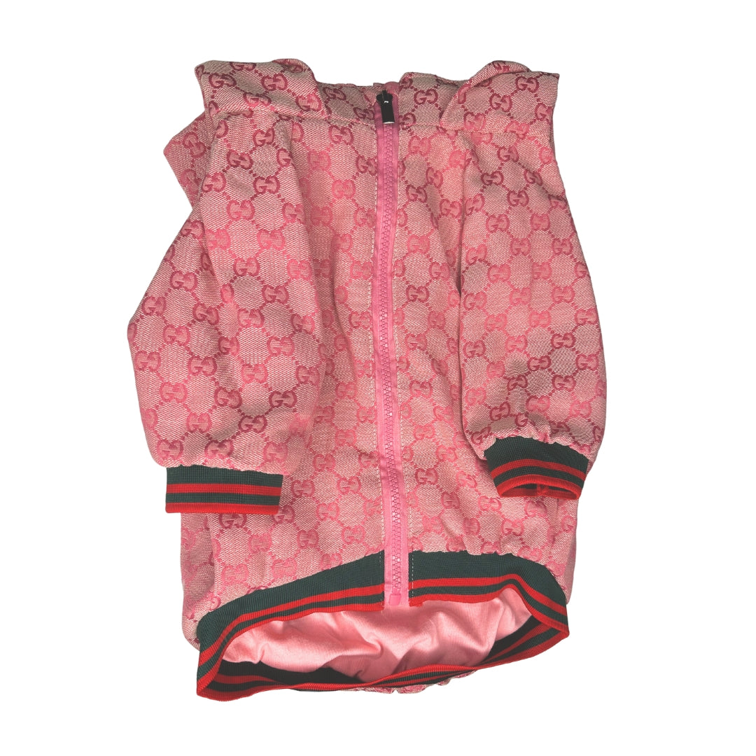 Pink G Zip-Up Dog Jacket