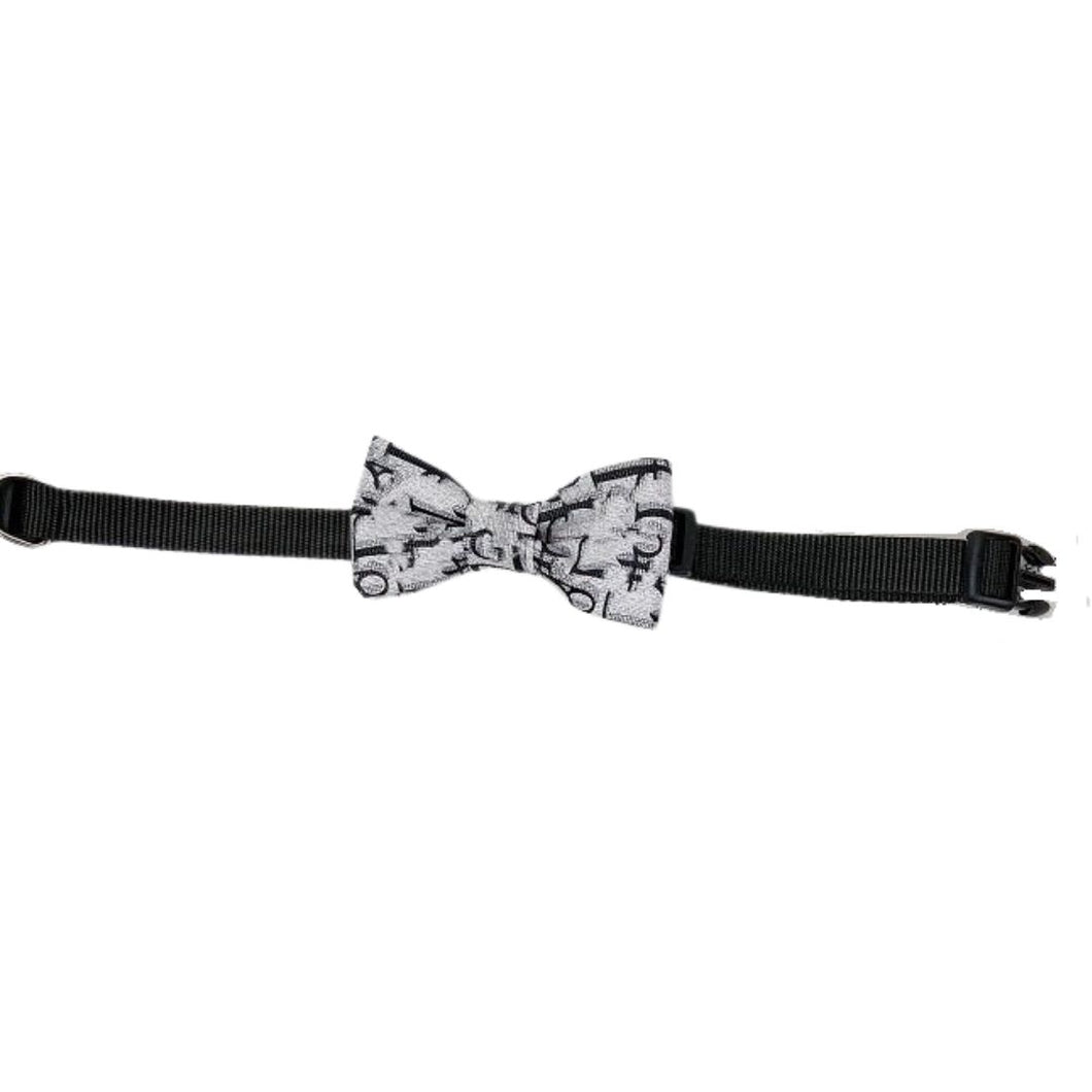 Black and White Bow Collar | White Bow Collar | Doggy Glam Boutique
