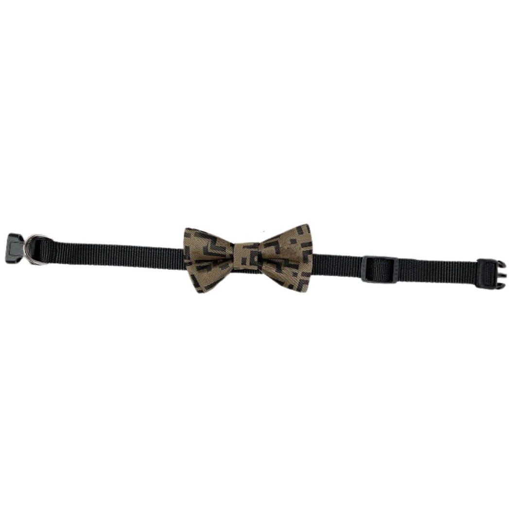 Brown and Black Bow Collar