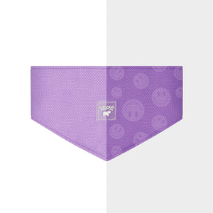 Chill Seeker Cooling Dog Bandana Wet Reveal (Purple Smiley): L / Purple Smiley