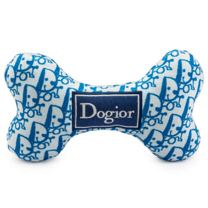 Blue & White Dogior Dog Bone Toy - Doggy Glam Boutique
