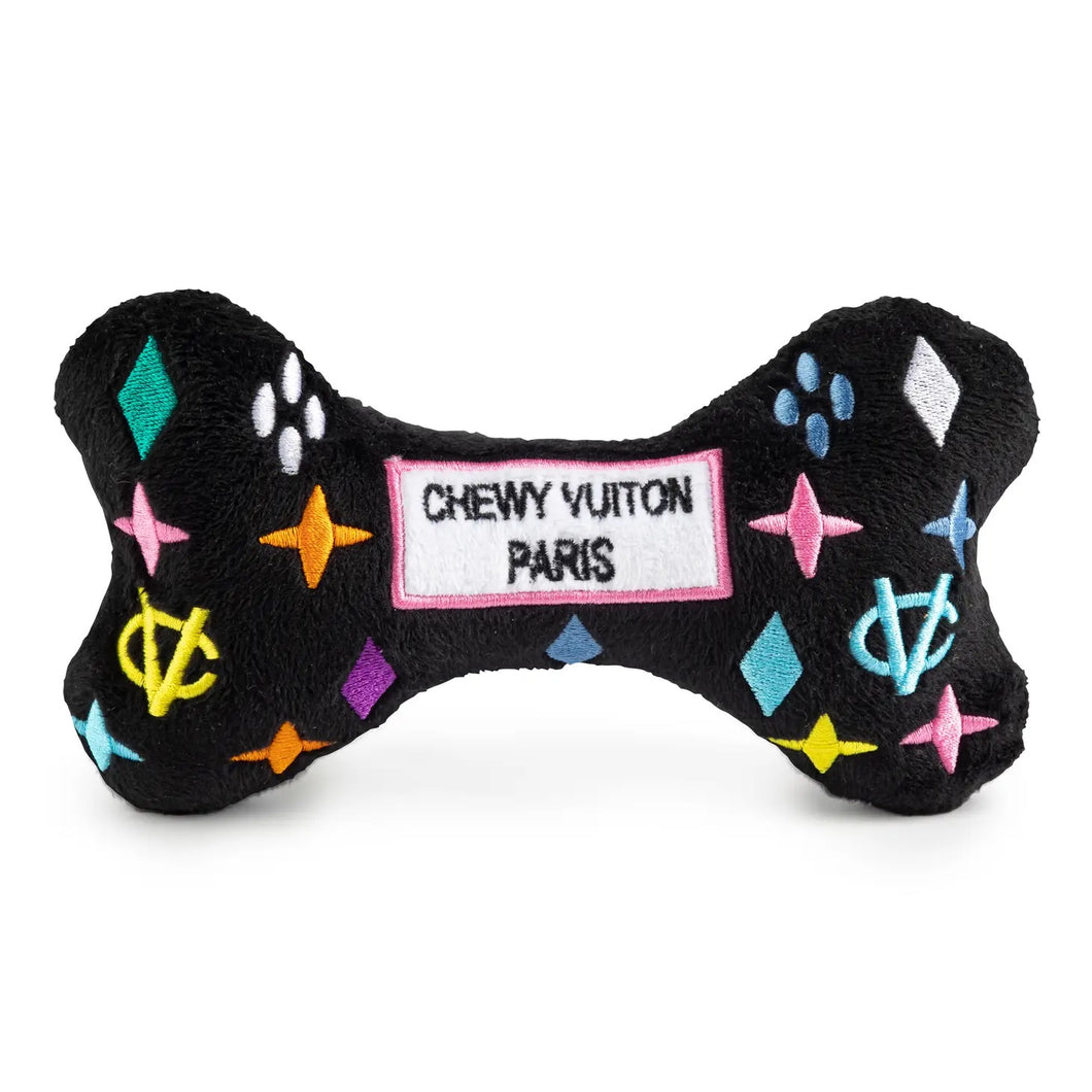 Black Monogram Chewy Vuiton Toy Bone - Doggy Glam Boutique