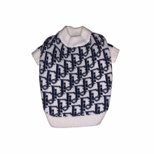 Load image into Gallery viewer, White &amp; Blue D Sweater - Doggy Glam Boutique
