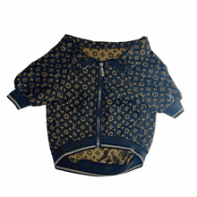 Load image into Gallery viewer, Black and Gold Dog Jacket | Golden Dog Jacket | Doggy Glam Boutique
