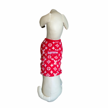 Load image into Gallery viewer, Red and White Pawpreme T-Shirt - Doggy Glam Boutique
