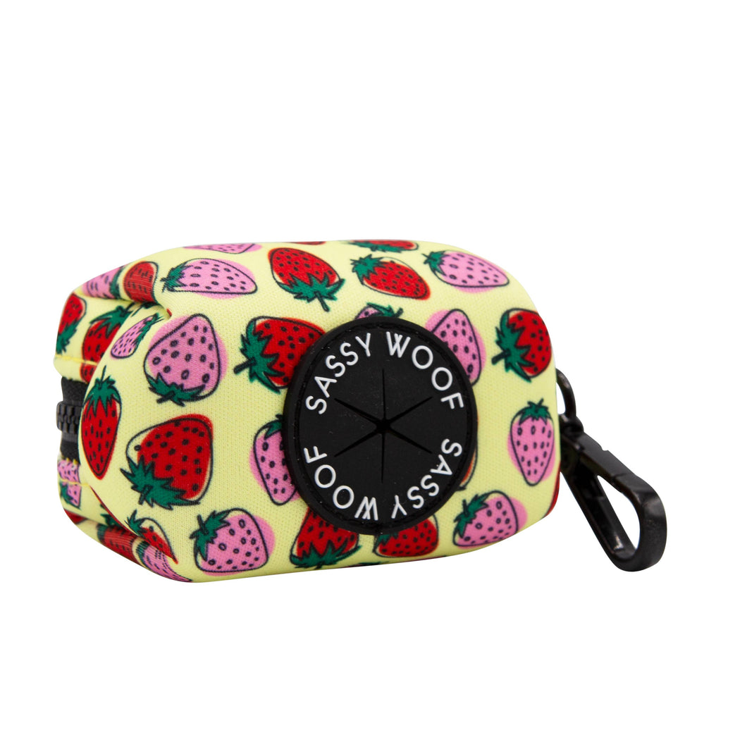 Yellow Strawberry Fields Furever-Dog Waste Bag Holder - Doggy Glam Boutique