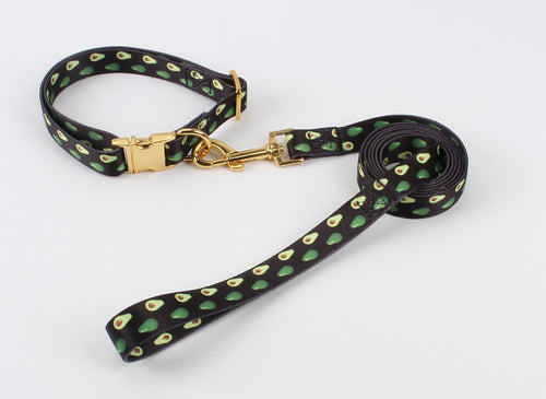 Avocado Gold Dog Collar and Leash - Doggy Glam Boutique