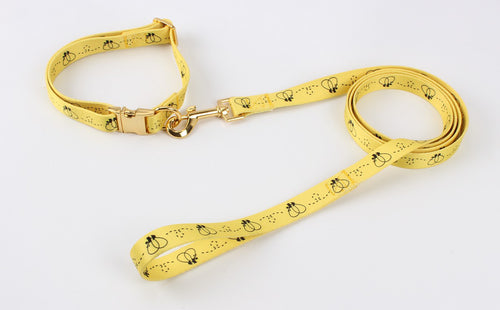 Yellow Bee Dog Collar and Leash Set - Doggy Glam Boutique